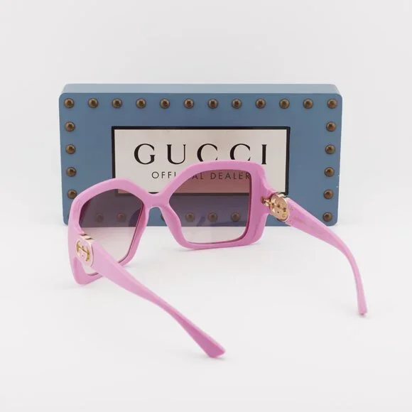 Gucci GG2015S 005 Square Sunglasses – Pink/Burgundy display picture 1